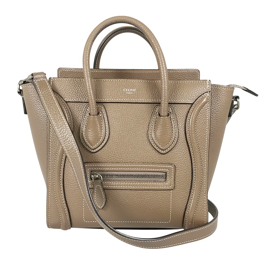 CELINE Luggage Nano Shopper Leather Hand bag