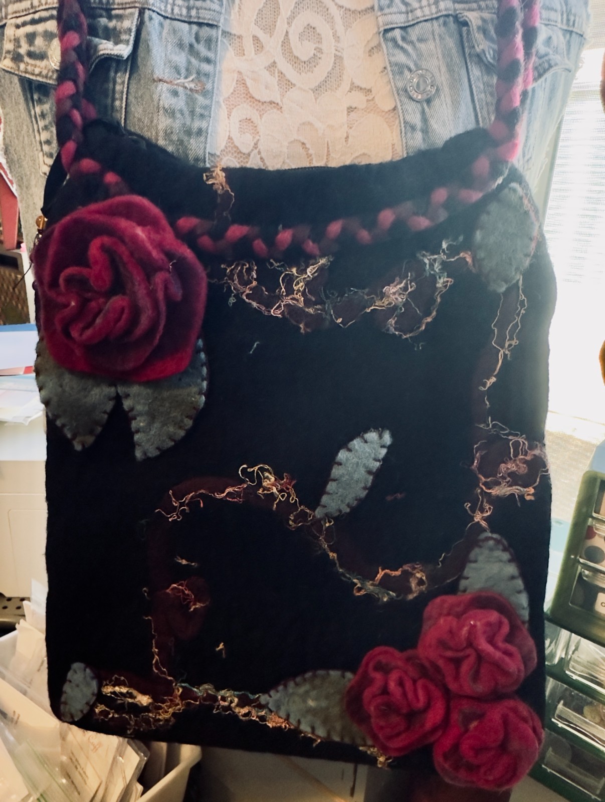 Purse-Rising Tide-100% Wool w/cotton lining-Made in Nepal-Handmade-Hand Wash