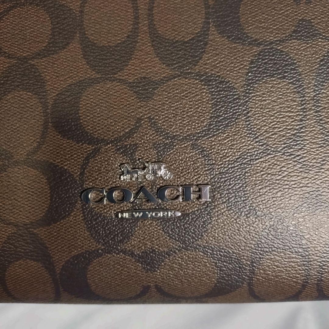 COACH Logo Print Handbag Brown Pink 30cm x 46cm x 17cm Stylish Bag
