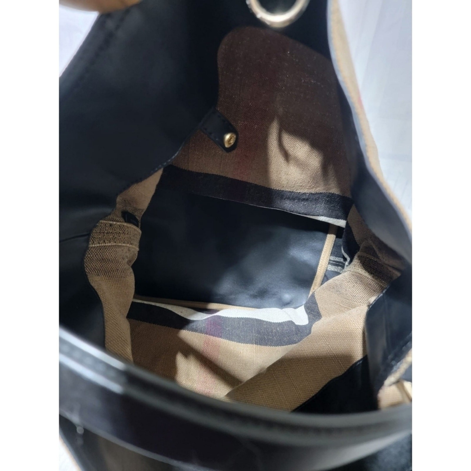 Authentic BURBERRY Ashby Hobo SaddleCanvas Mega Check