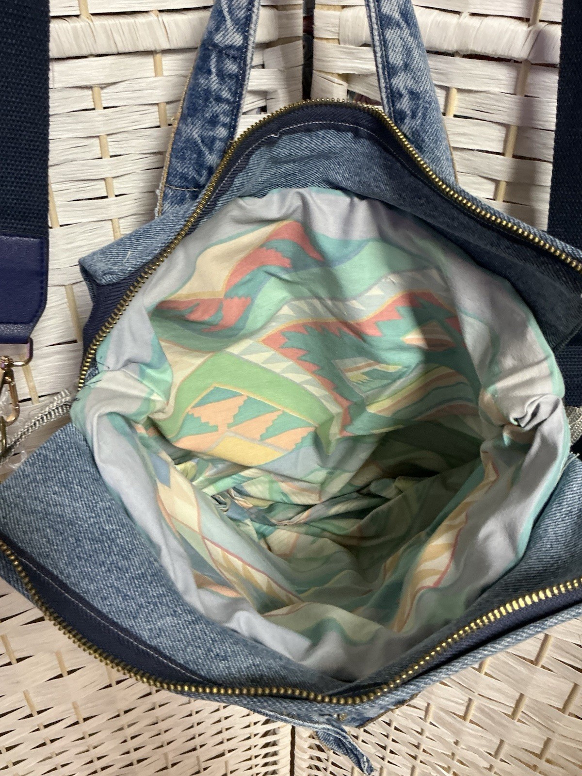 Lidia’s Bags, Handmade Recycled Jeans Denim, Crossbody Tote Purse NWT