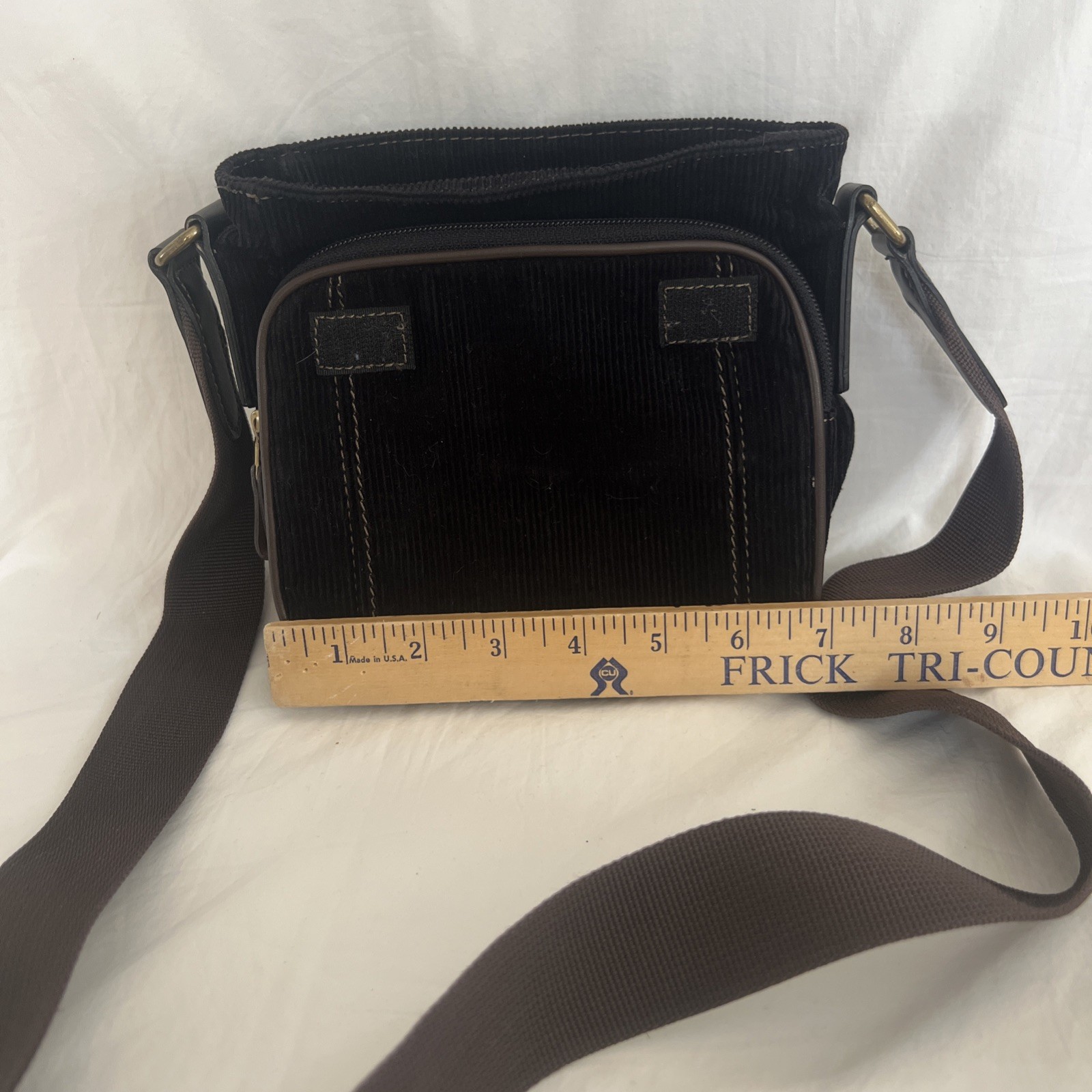 Black Vintage Nine West Corduroy Crossbody Bag