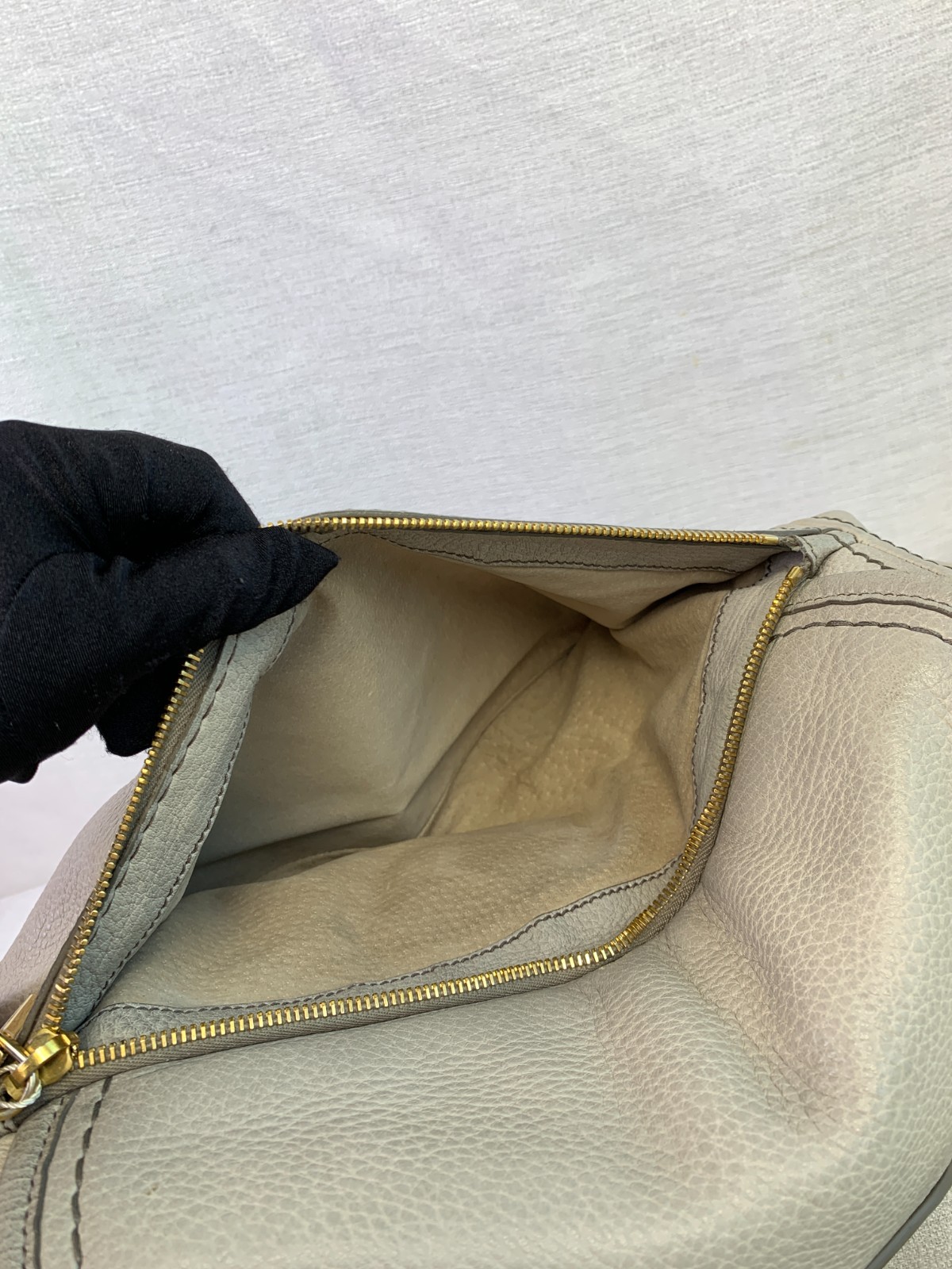 Authentic Prada Light Grey Grained Coated Material Chain Shoulder Bag/WJ06105609