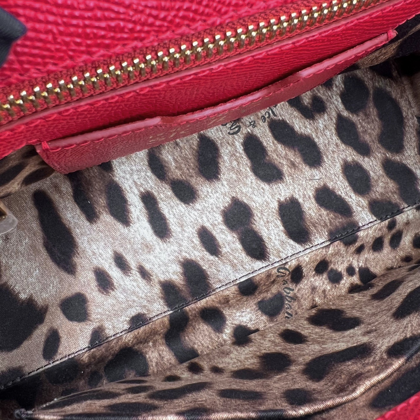Dolce & Gabbana Sicily Red Leather Gold HW Top Handle Bag Duty Paid