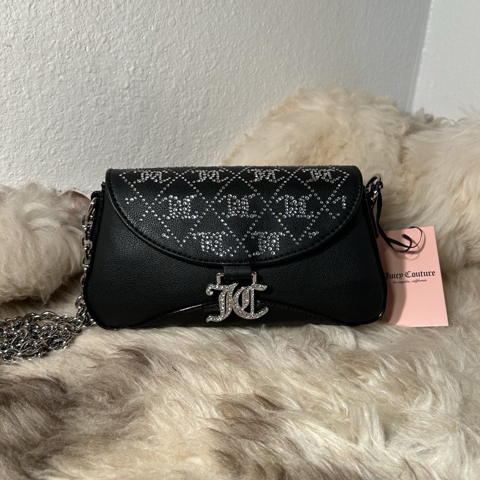 NWT Juicy Couture Exquisite Crossbody Bag – Liquorice With Sparkling Stones