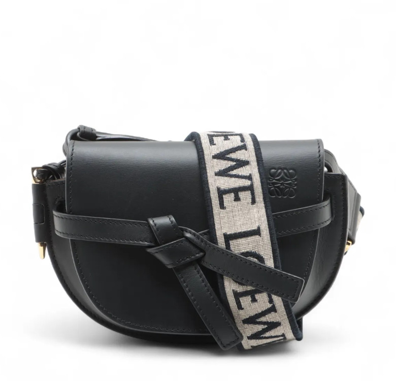 NWT NEW Loewe Women’s Mini Gate Dual Black Leather Shoulder Crossbody Bag $2400+
