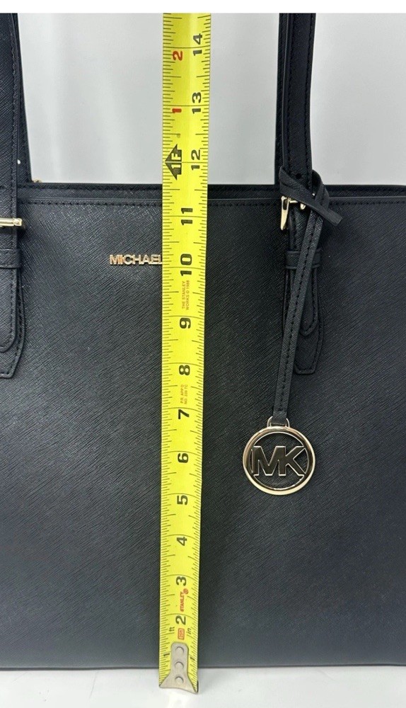 Nwt Michael Kors Gilly Large Jet Set Drawstring Top Zip Tote Black Saffiano💕
