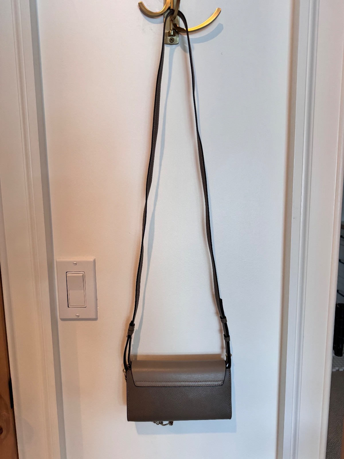 Chloe Grained Calfskin/Lambskin Small Faye Shoulder Back Matte Taupe