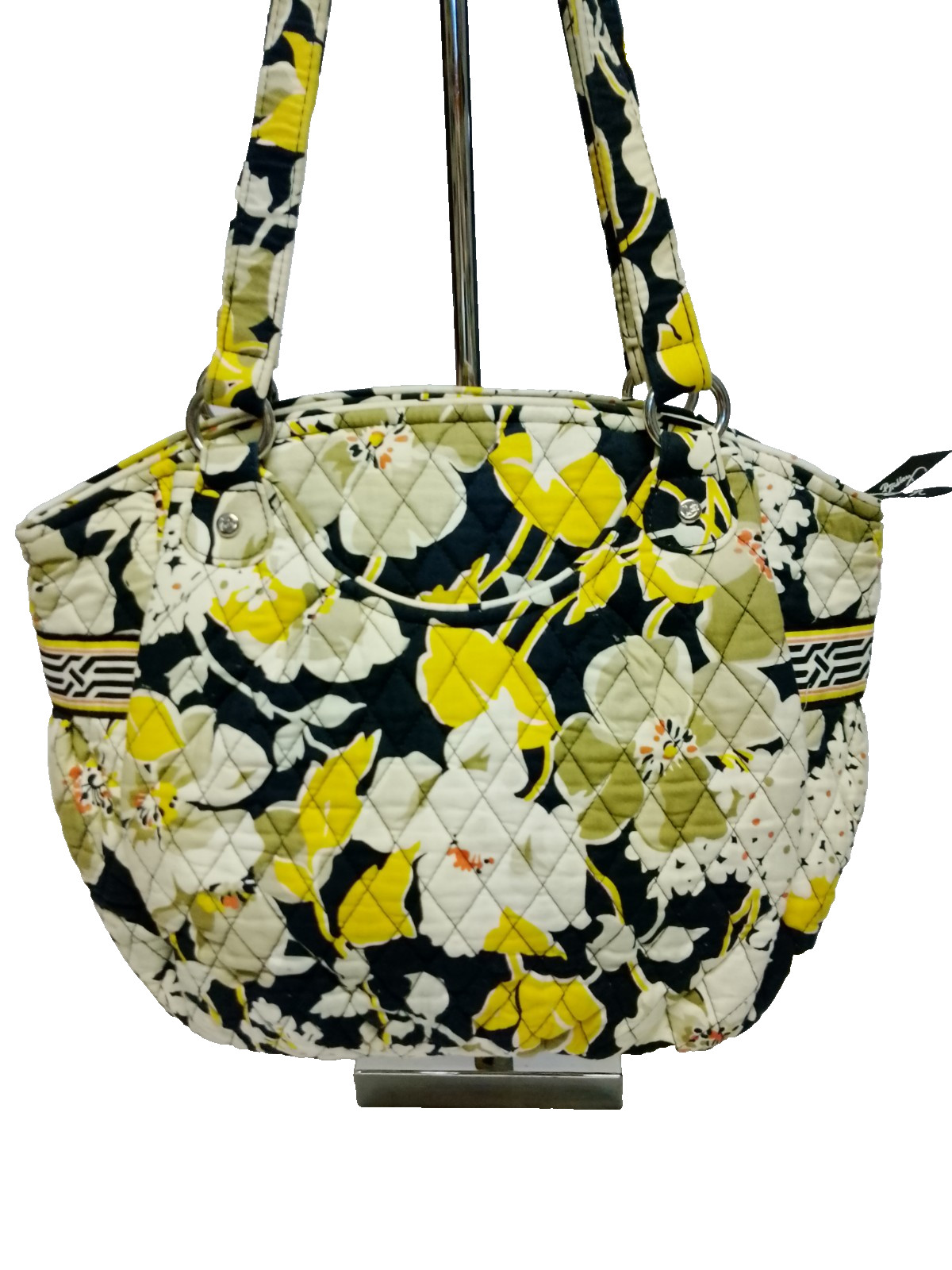 Vera Bradley Retired DOGWOOD Glenna Satchel Bag Handbag Purse Gold Yellow Black
