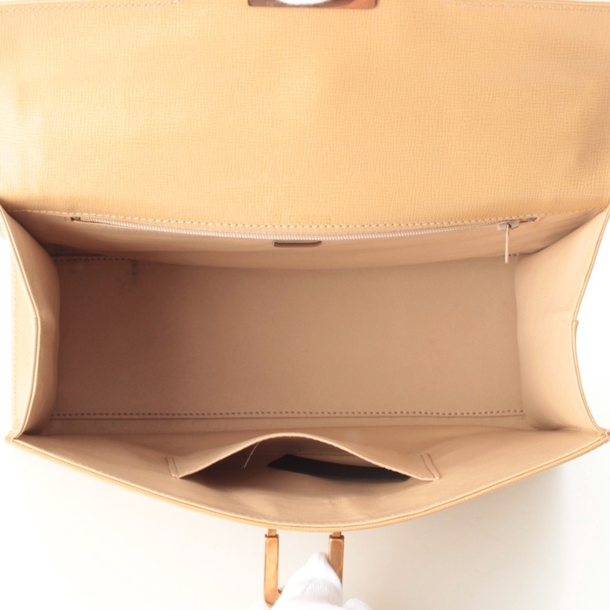 Valextra leather Vintage Center Lock 2-Way Handbag beige