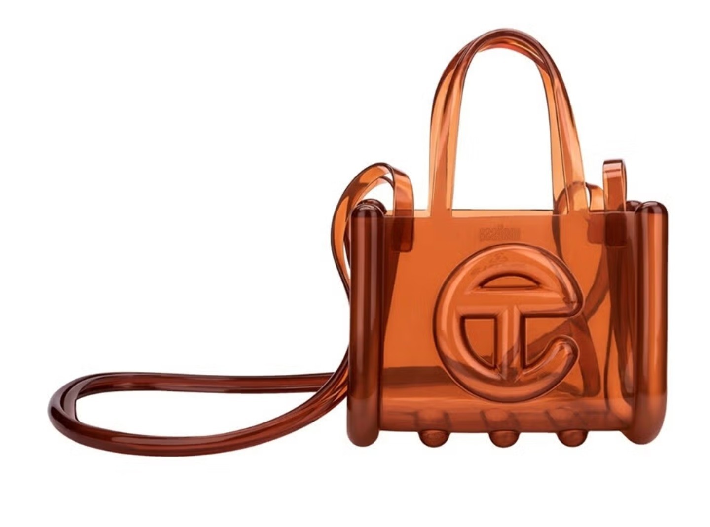 Melissa x Telfar Small Jelly Shopper Bag Brown Mini Handbag PVC