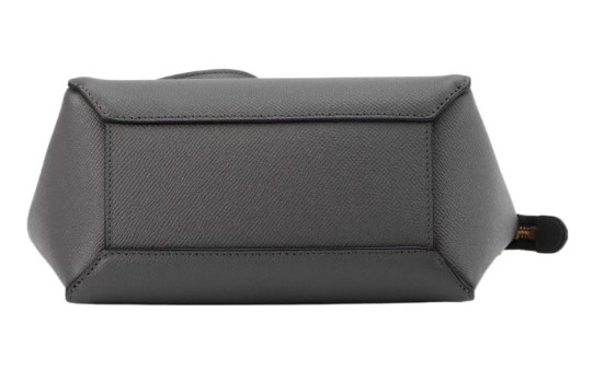CELINE NANO BELT Cowhide Leather Shoulder Handbag Women Gray 7.9×4.3×6.7 in
