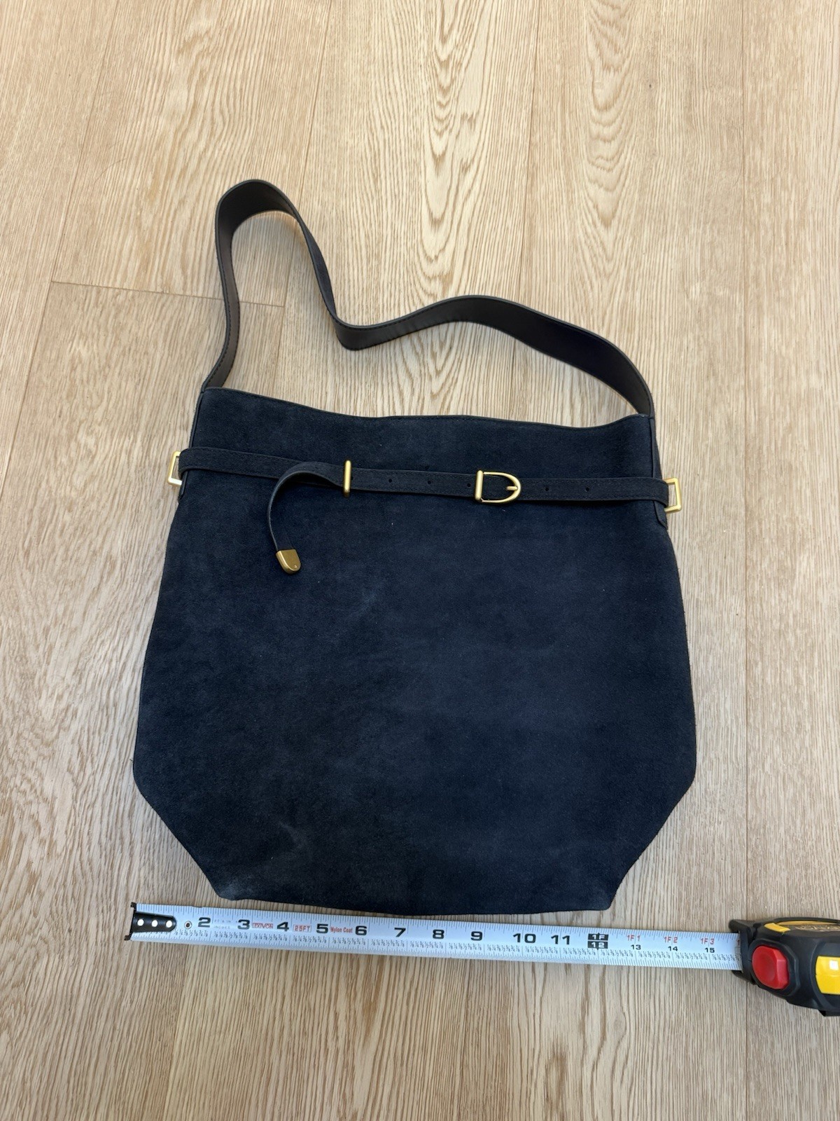 Madewell The Essential Belted Bucket Tote Juniper Berry Navy NWT