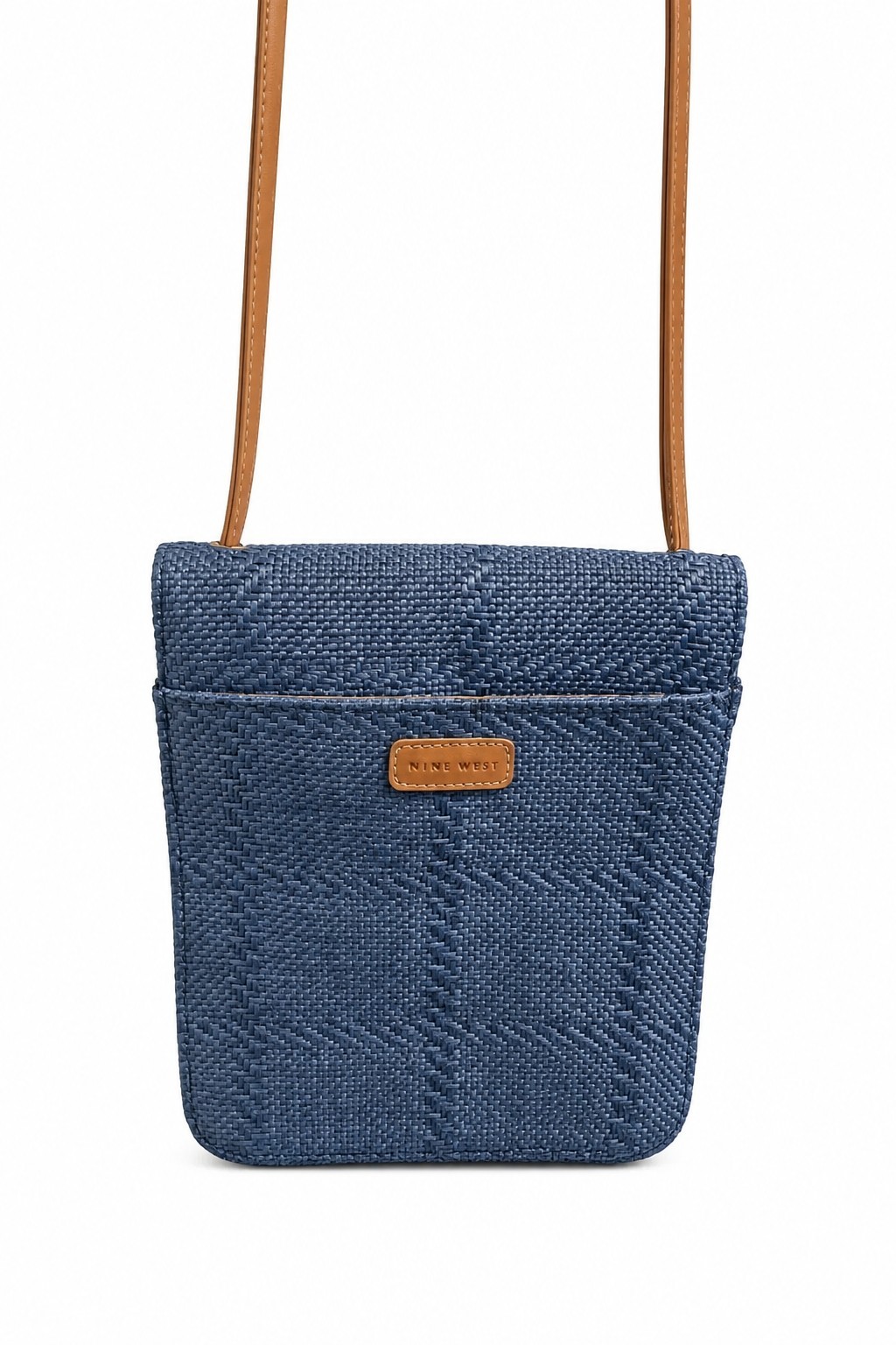 Nine West Periwinkle Blue Crossbody Bag Adjustable Strap Zip Pockets