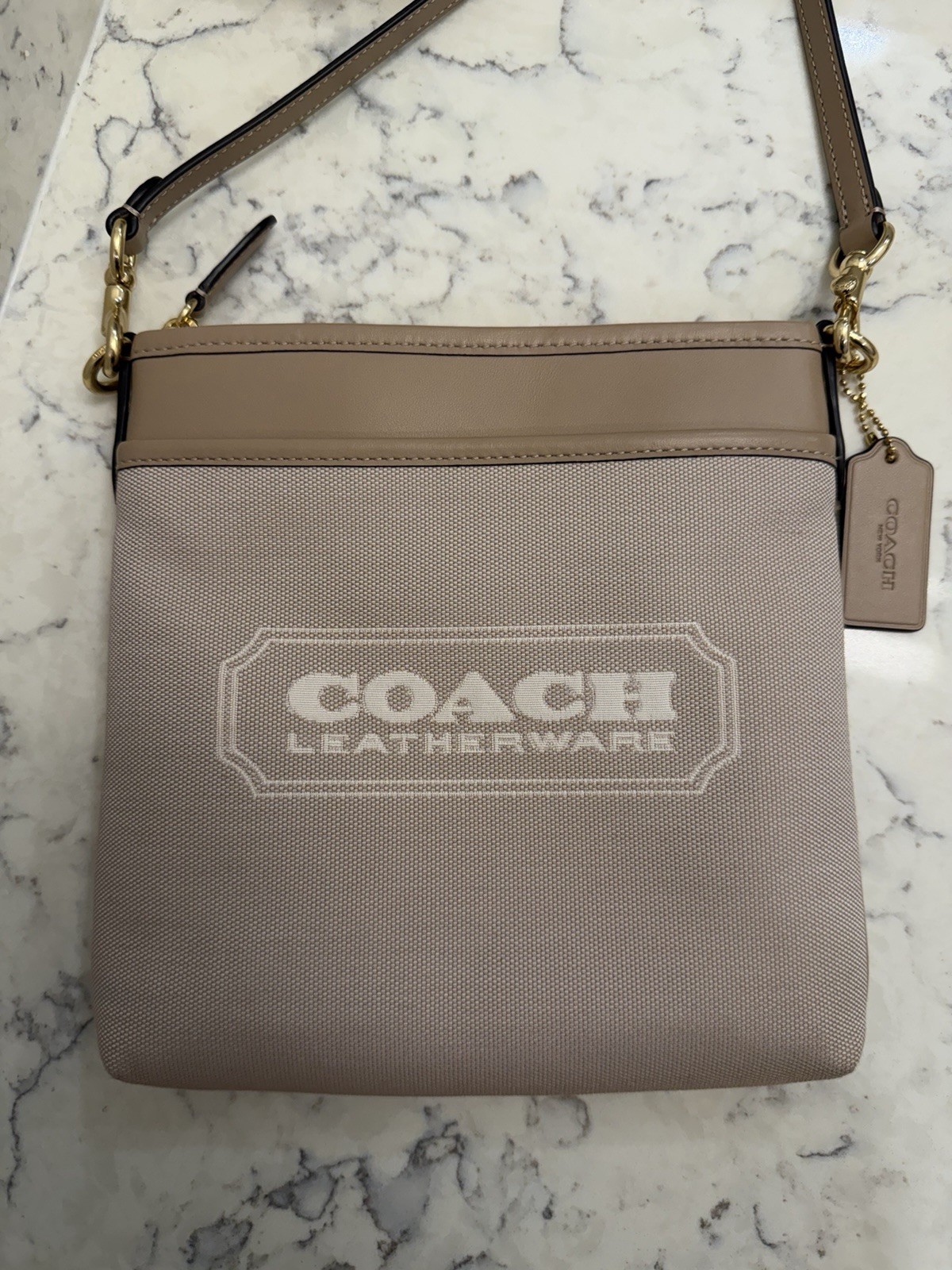 Coach Kitt Messenger Crossbody Bag CC970 Jacquard Badge Chalk NWOT