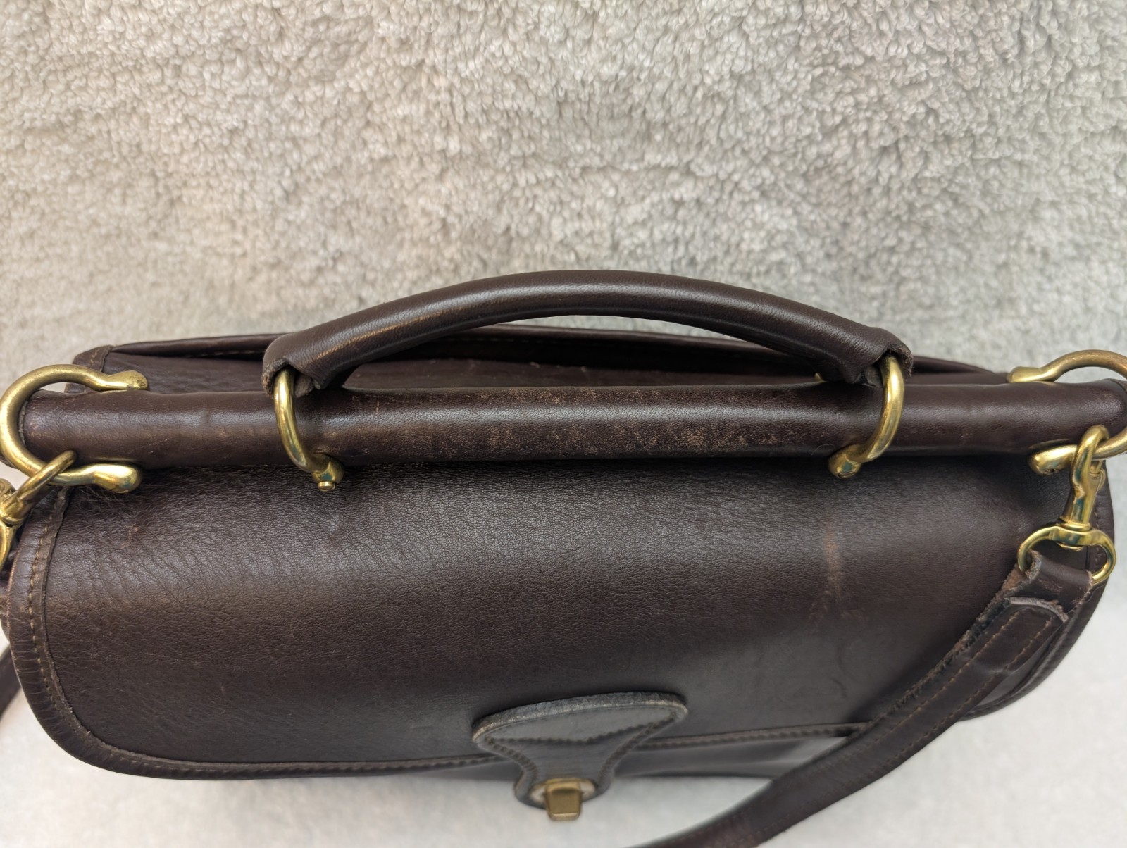 Jack Georges Leather Messenger Bag VTG Shoulder Briefcase Brown Travel Casual