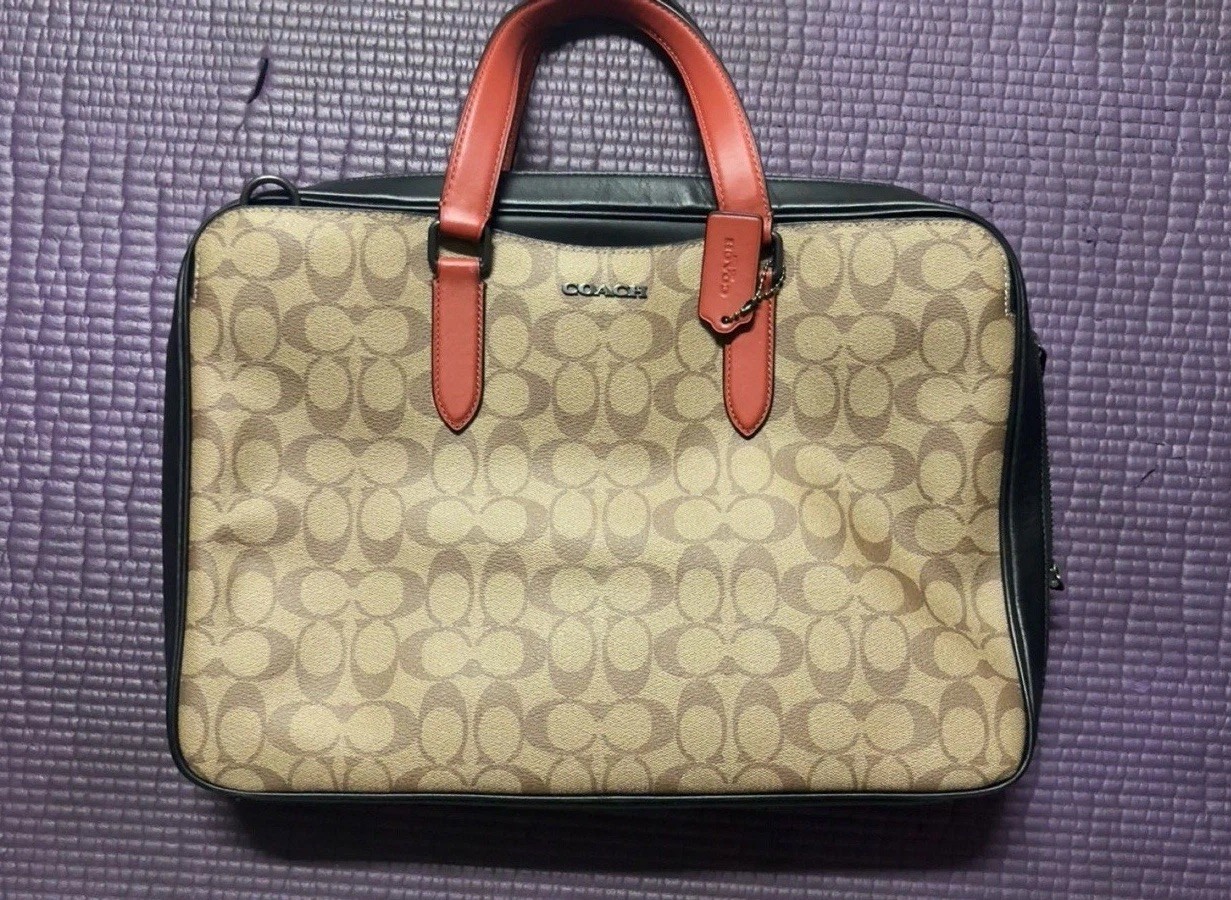 NEW Coach Graham Slim Briefcase C8169 Signature Canvas Laptop Bag