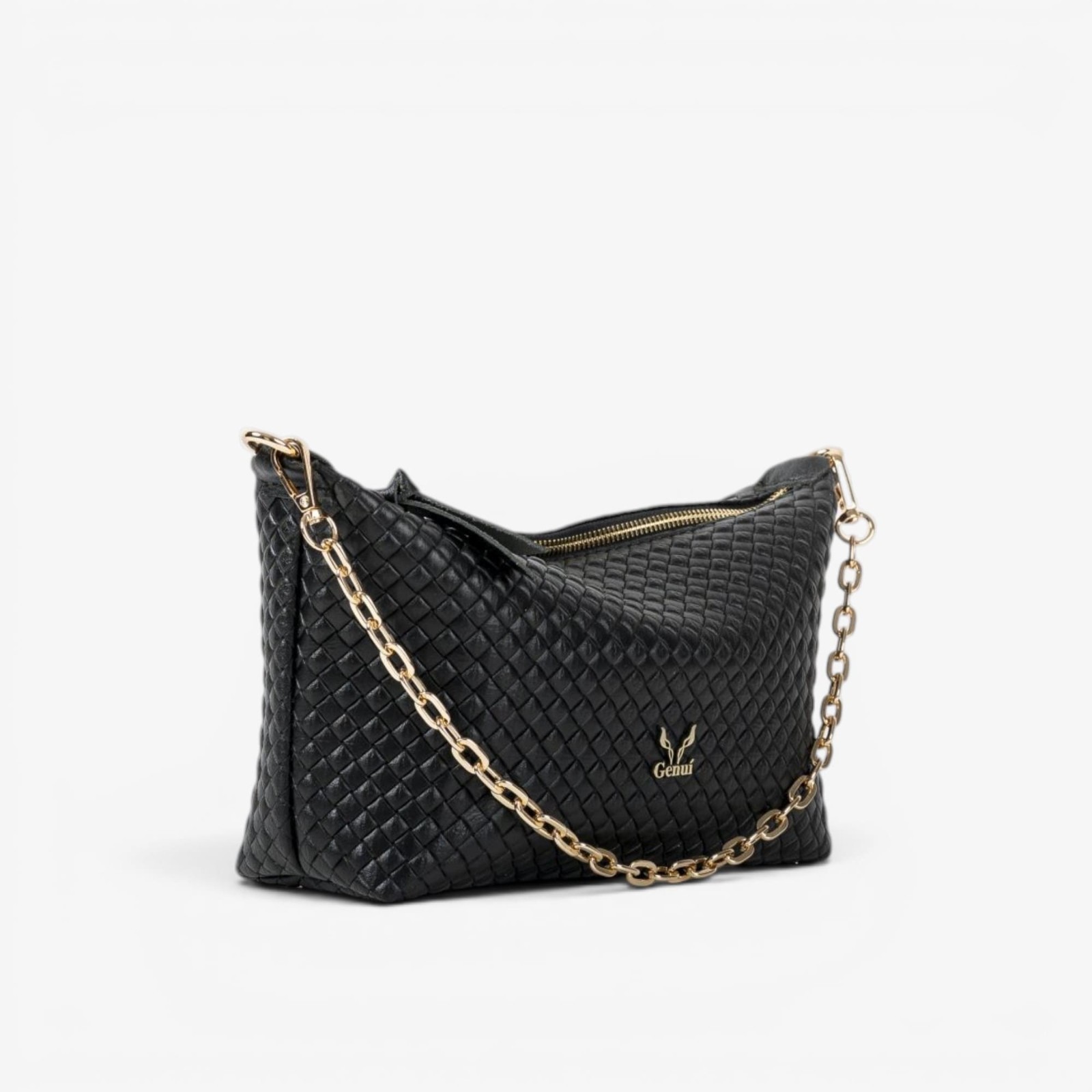 Women’s Leather Shoulder Bag Crossbody Gold Chain Small Made in Greece