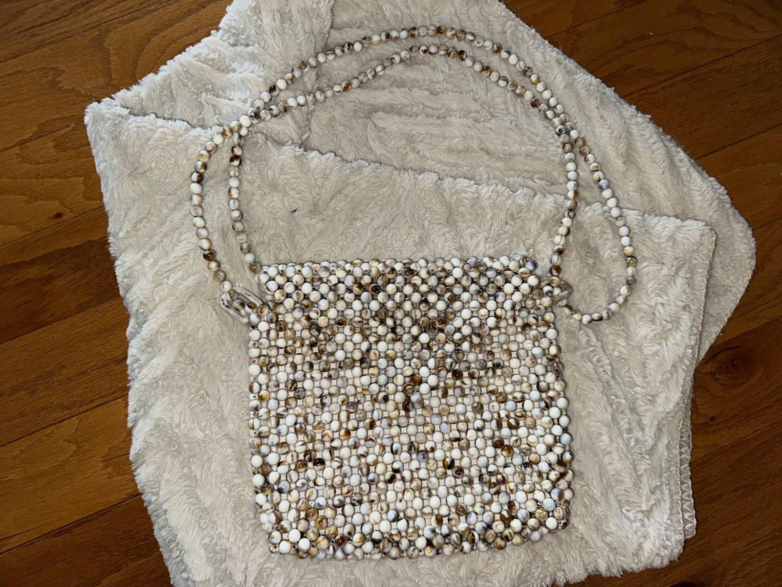 Rachel Ashwell Marbled Crossbody Beaded Purse, 8″ x 10″