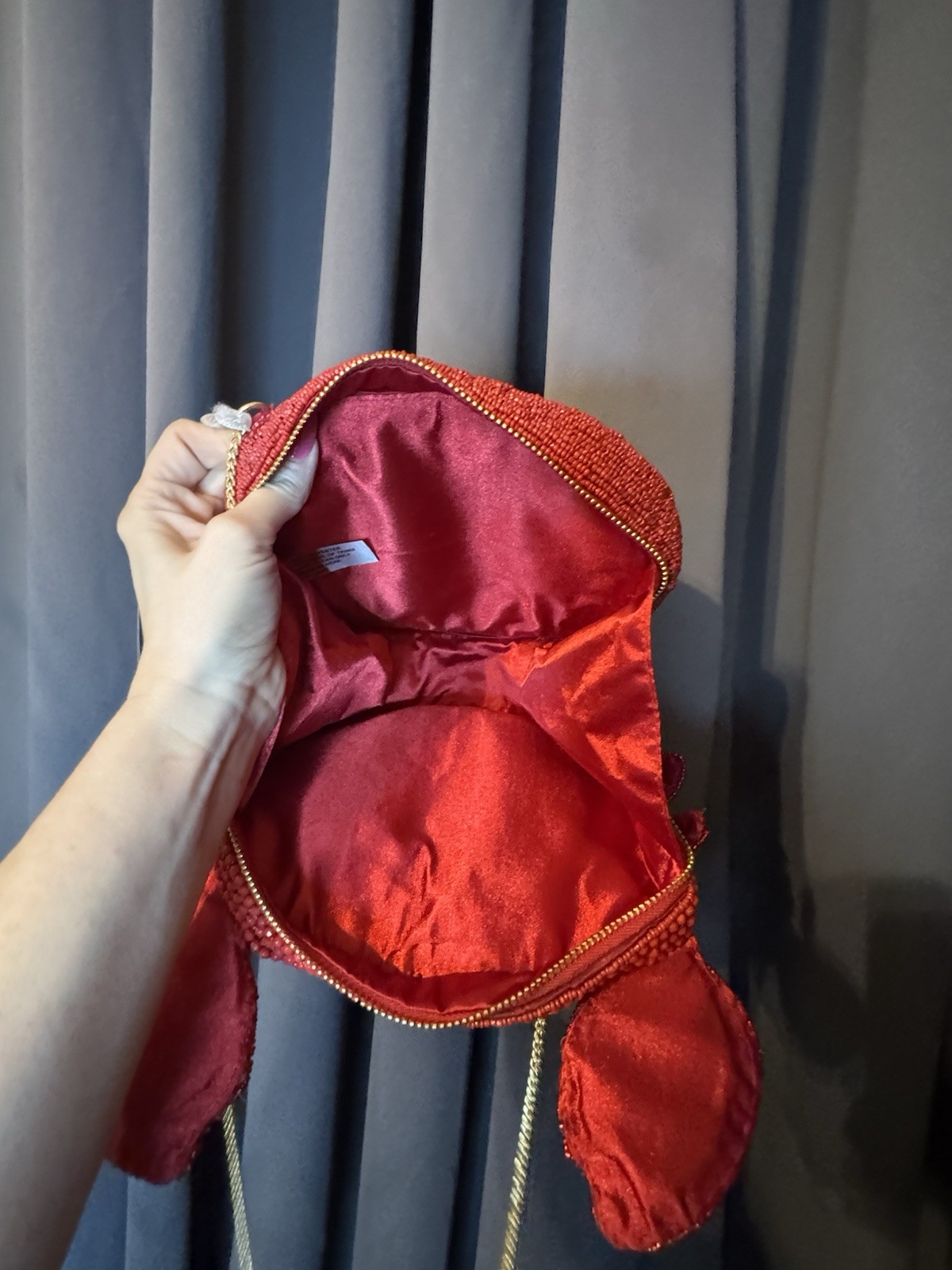 🦀 Red Beaded Crab Purse Crossbody Bag Coast Beach Statement Handbag NWT Viral