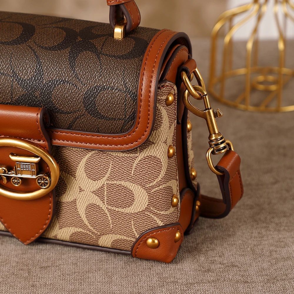 Women Mini Crossbody Satchel Bag PVC Geometric Contrast Color Box Handbag