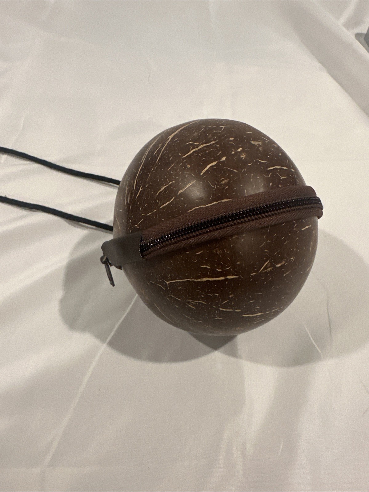 Coconut Shell Crossbody Purse Handmade Indonesian Boho Zipper Bag