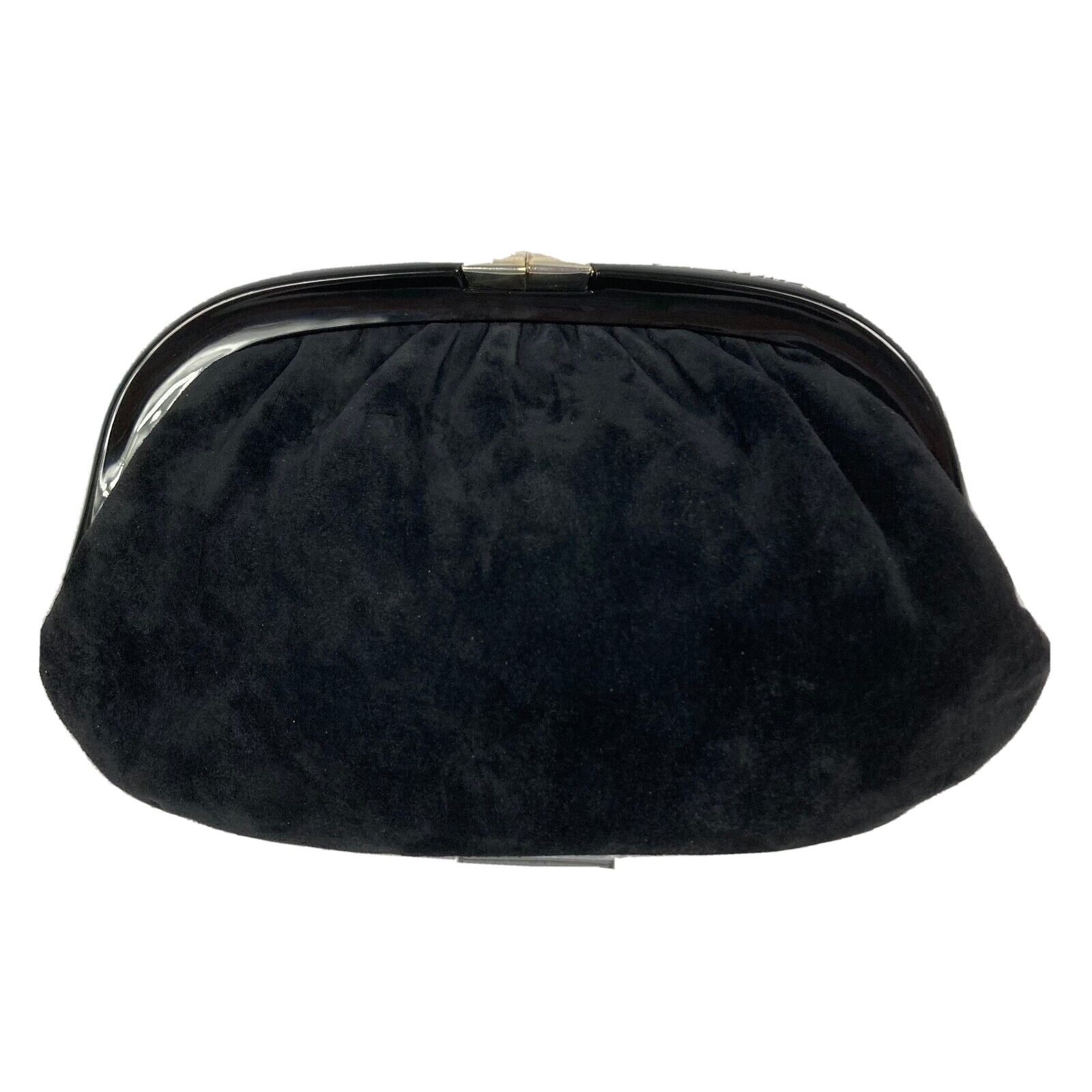Ruth Saltz Clutch Womens Vintage Black Velvet Pleated Clasp Bag Formal Evening