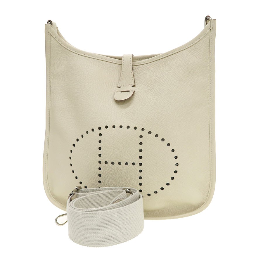 Hermes Evelyne PM Epsom Ivory Shoulder Bag 2016 X Stamp #SAB14794