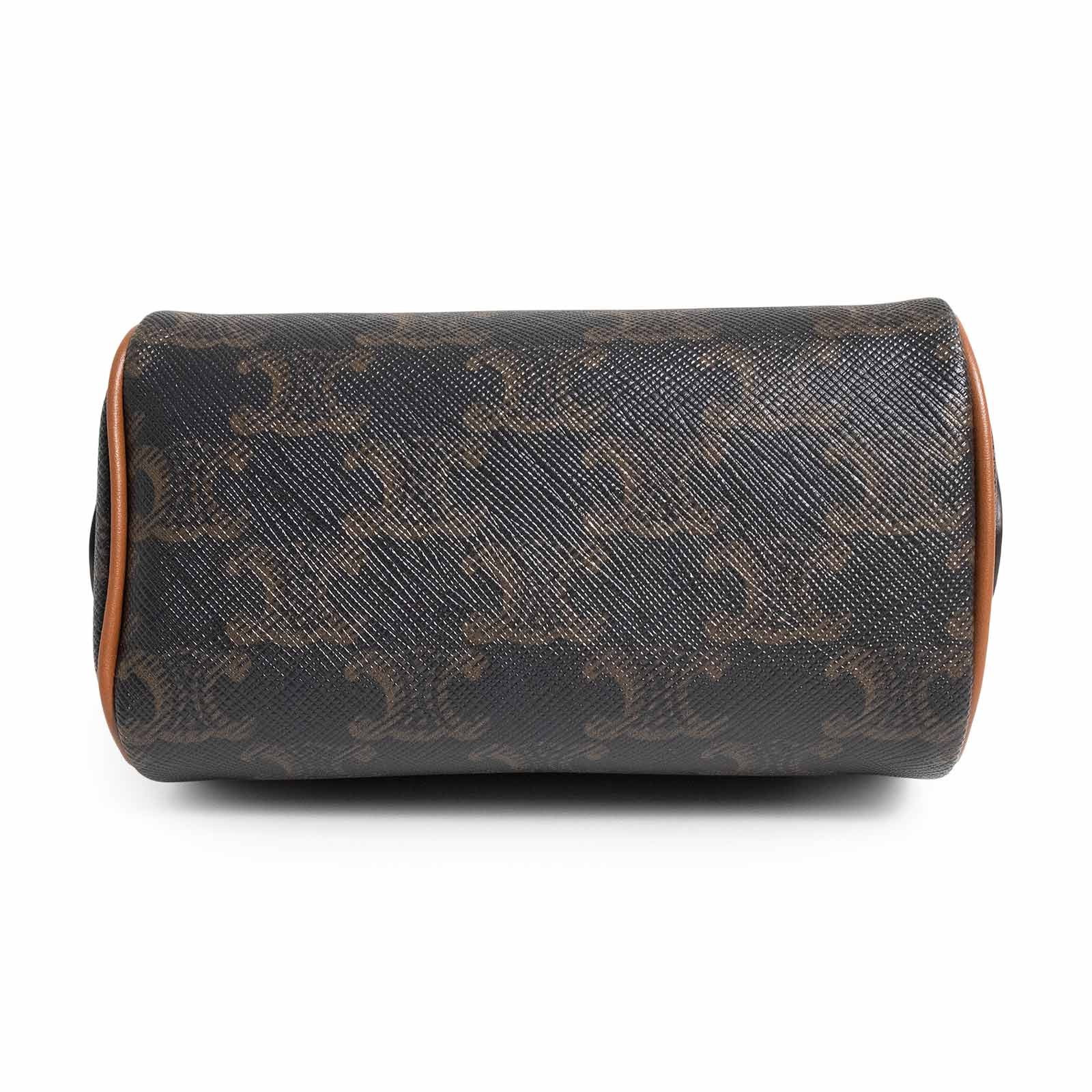 CELINE 10P042EUP.04LU Mini Boston Triomphe Canvas & Calfskin, Tan Shoulder Bag
