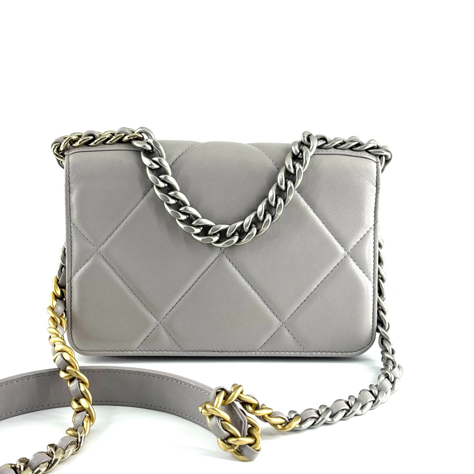 Authentic Chanel Quilted Lambskin WOC Grey Mixed Metal (Silver and Gold eBay AG