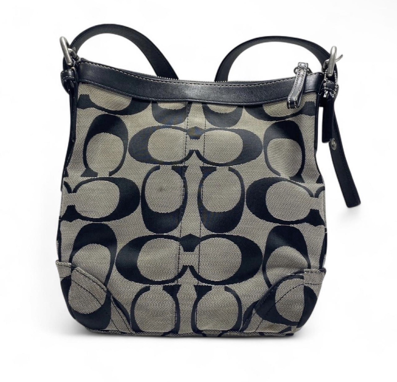 Coach Black Grey Signature C Crossbody