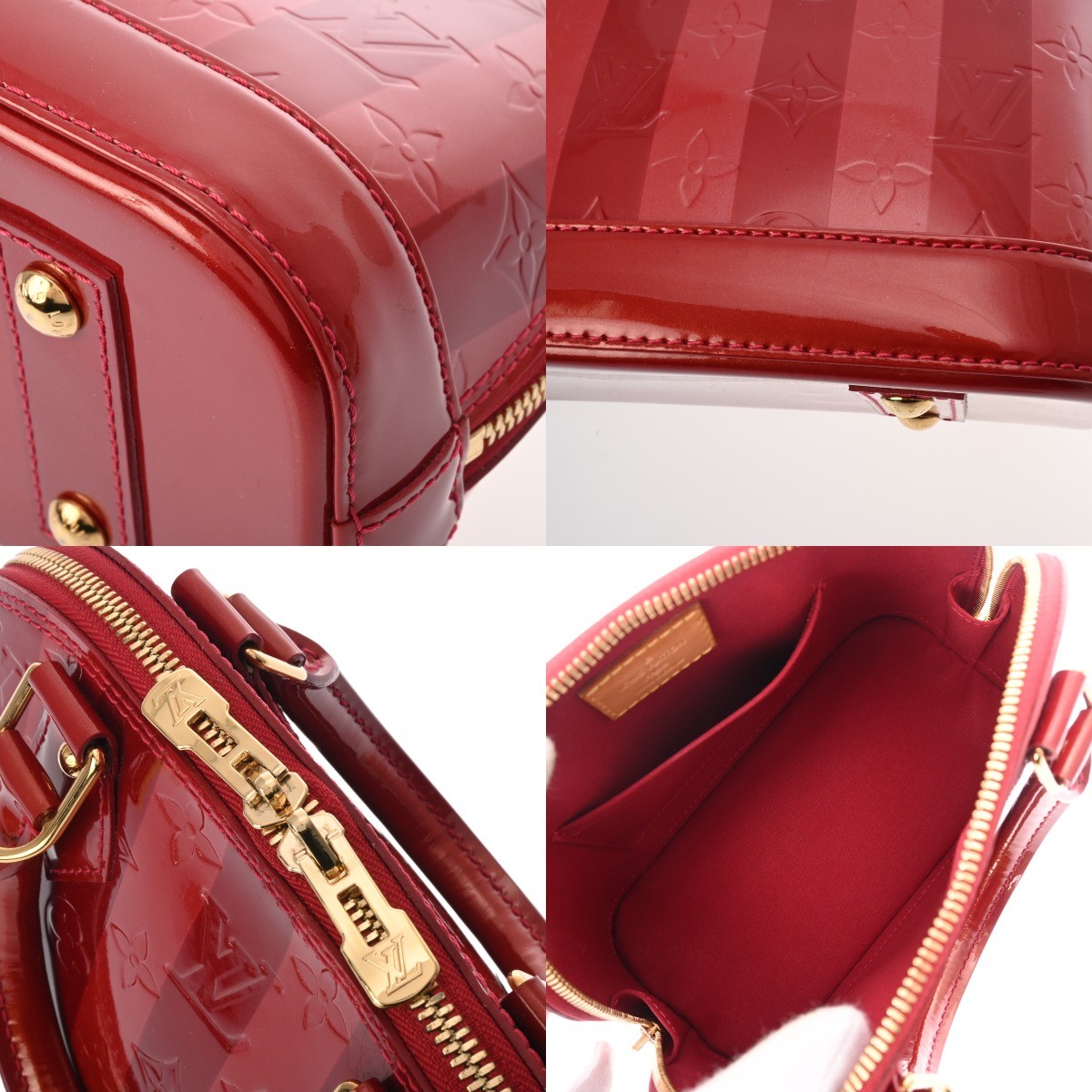 Louis Vuitton Alma BB 2WAY M91593 Handbag Vernis Red #WB2473