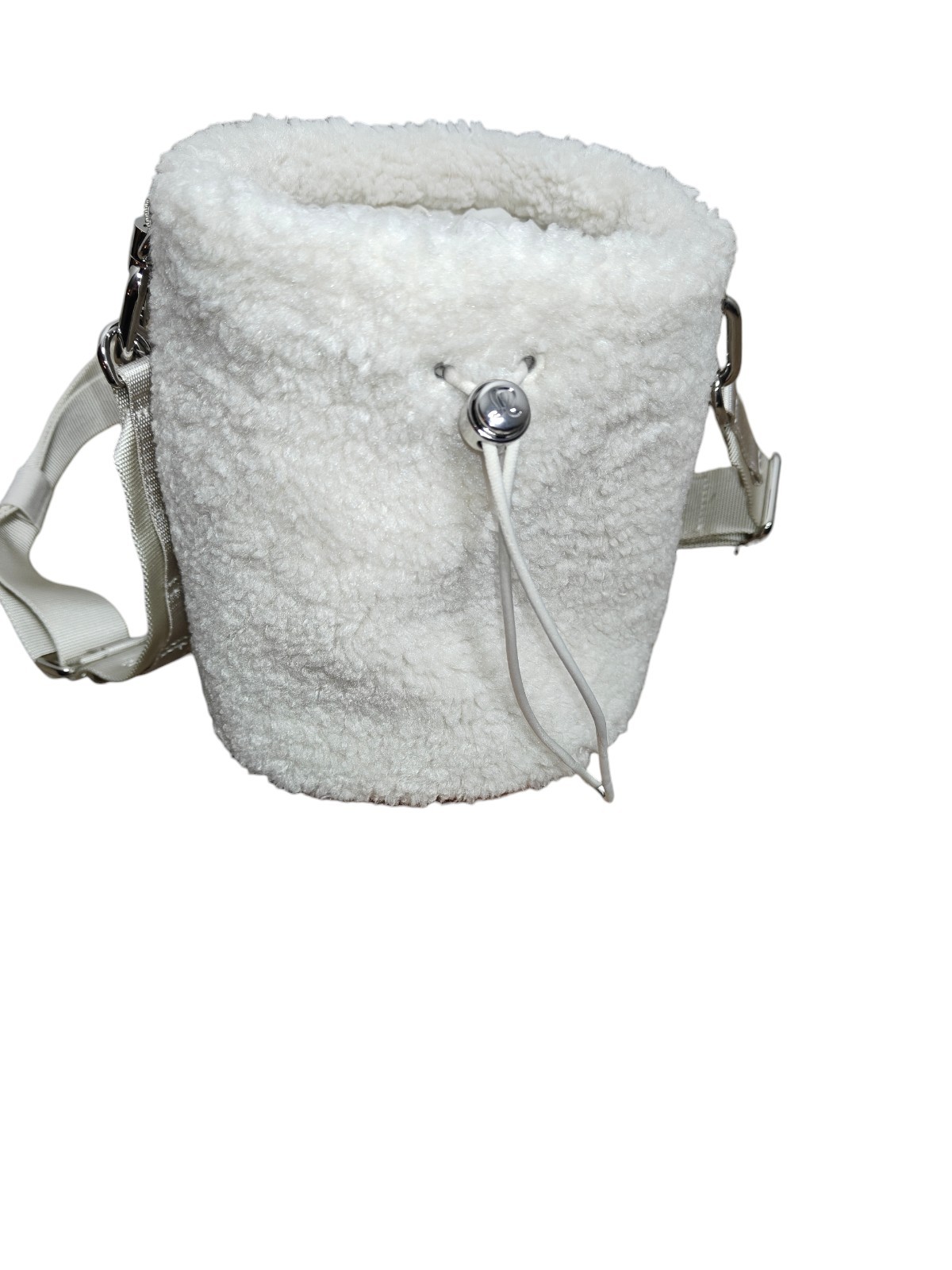 lululemon White Small Drawstring Crossbody Bag Logo Adjustable Detachable Strap