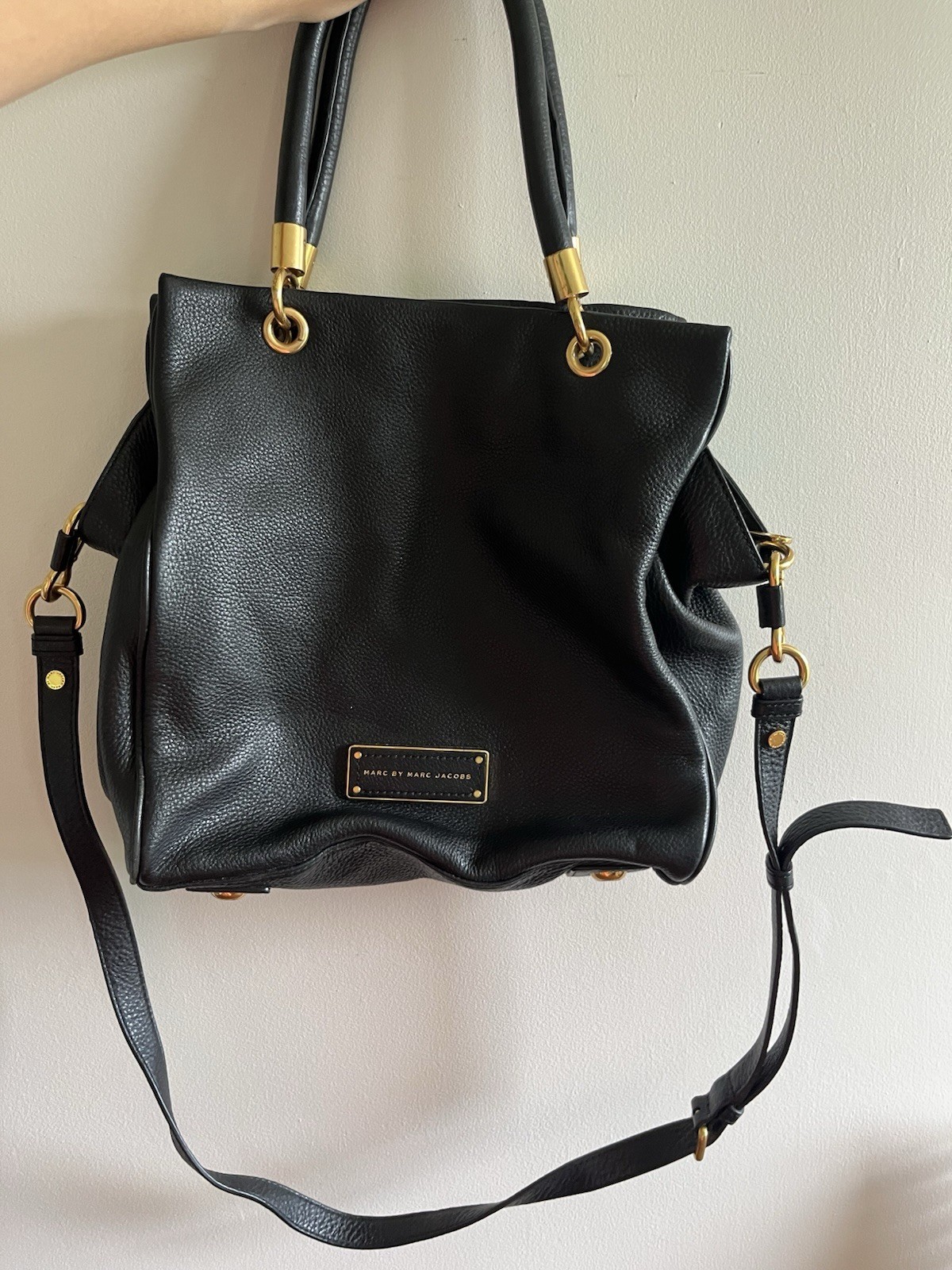 Marc by Marc Jacobs Too Hot To Handle Black Leather Tote Shoulder Bag Purse