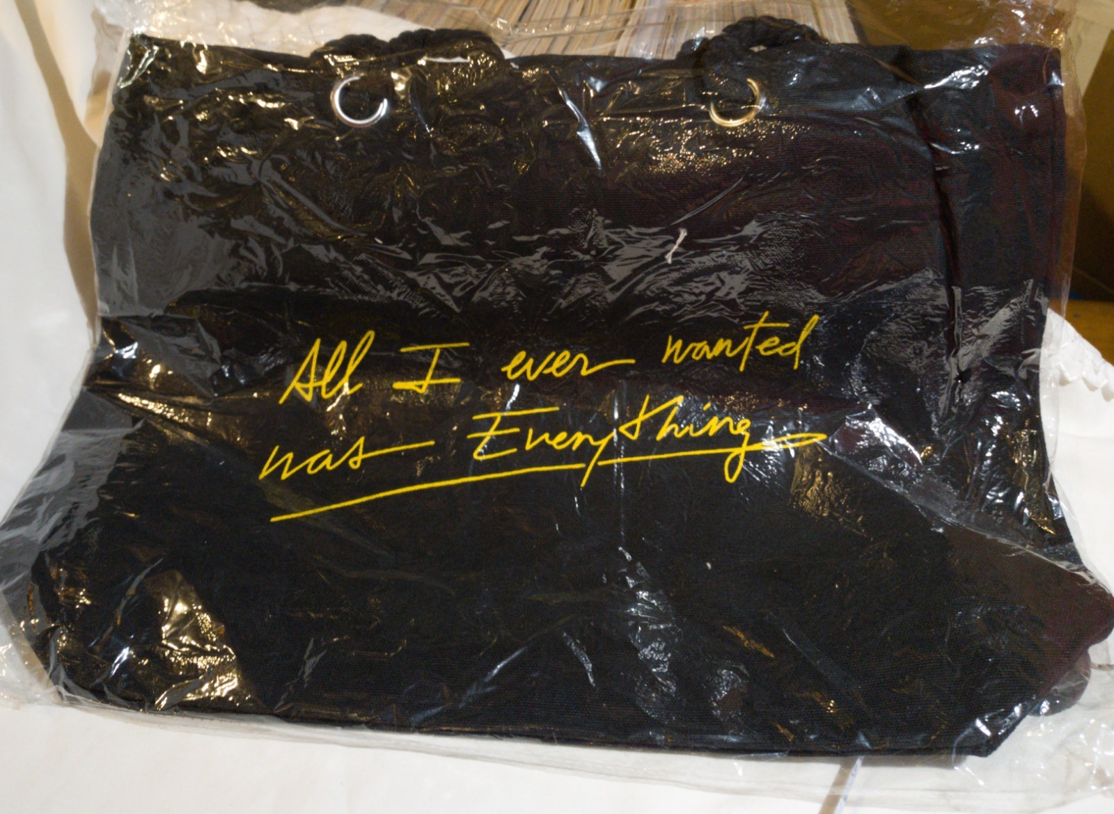 Black Canvas Tote Bag All I Ever Wanted Was Everything