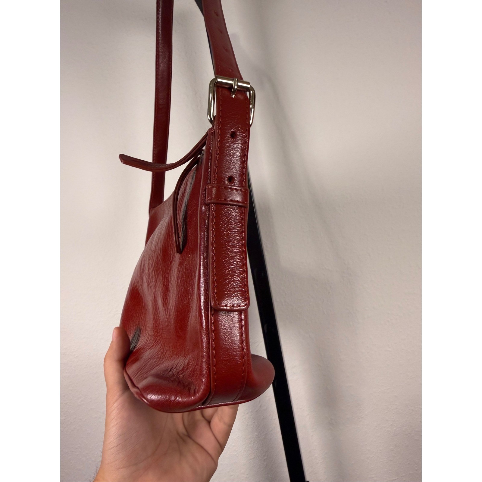 A.P.C. Red Worn Vera Shoulder Bag