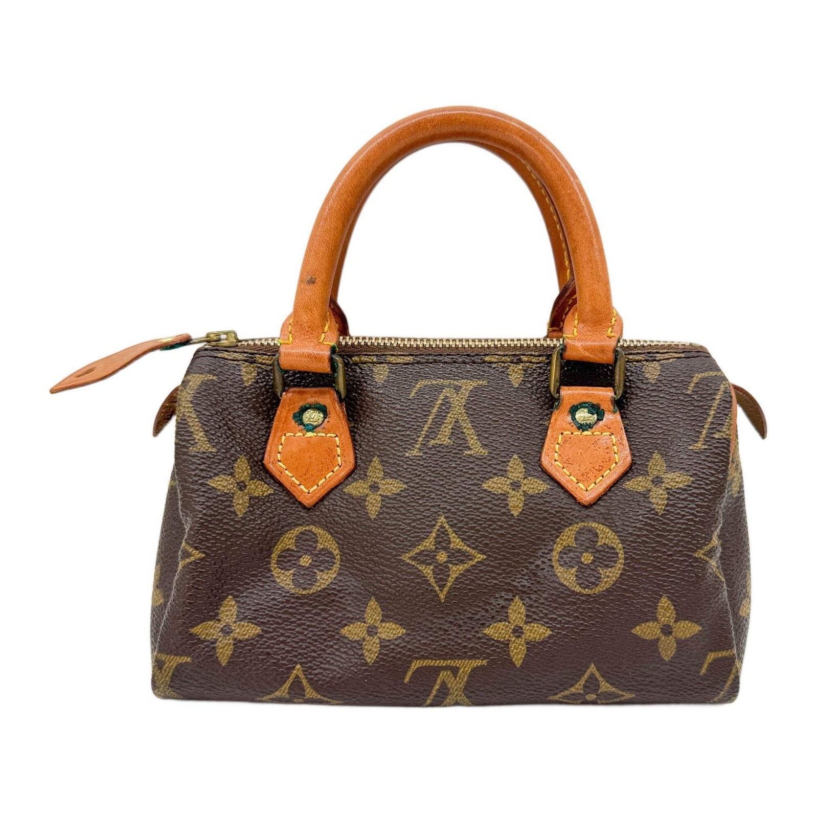 LOUIS VUITTON Mini Speedy Brown Monogram Leather Hand Bag
