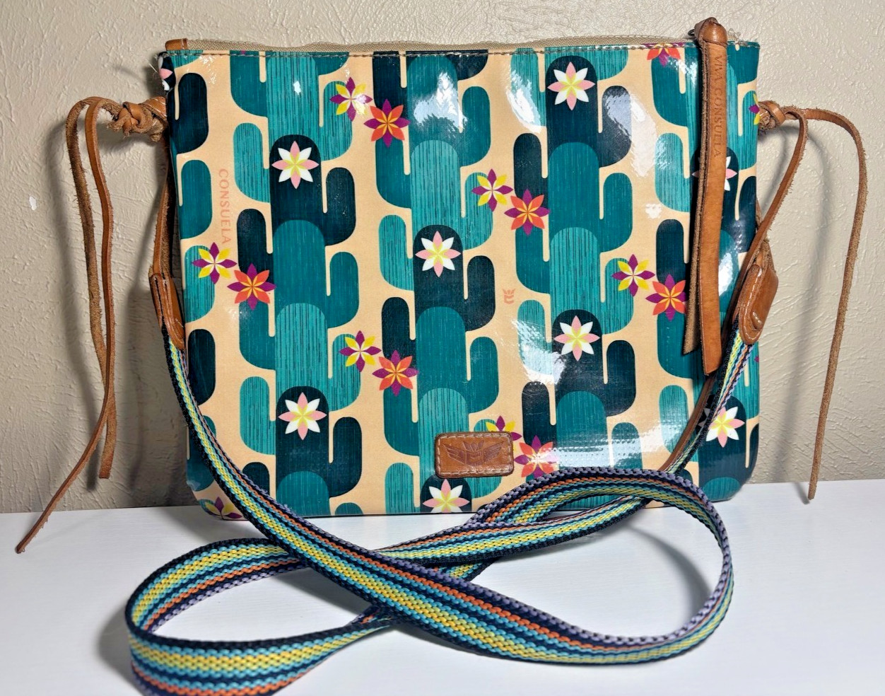 Consuela Spike Cactus Crossbody Bag with Signs of Wear