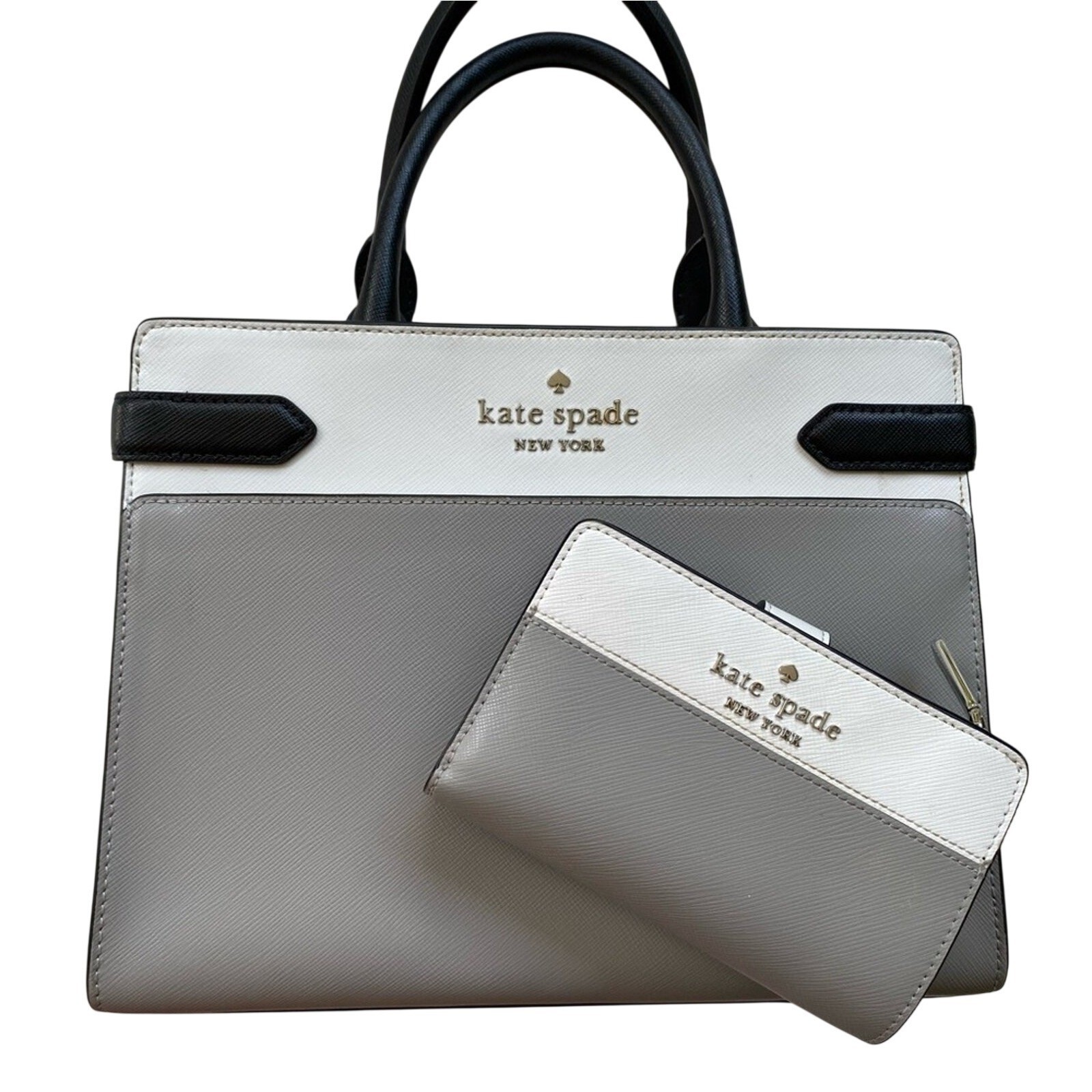 Kate Spade Staci Colorblock Satchel Crossbody Bag Purse and Matching Wallet