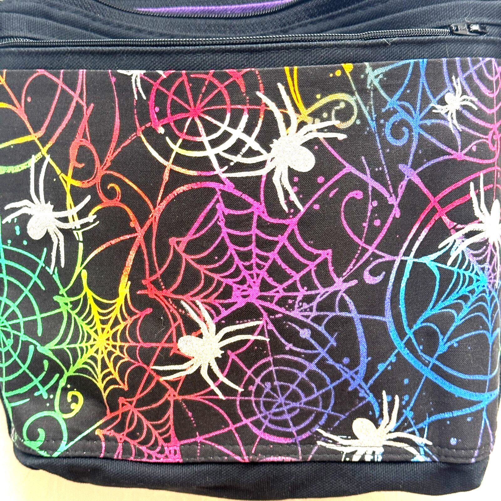 Custom Crossbody Purse Halloween spider Handmade Fabric Canavs Adjustable Strap