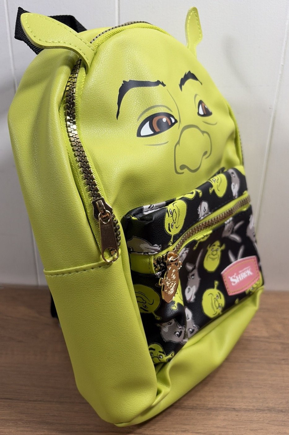 DreamWorks Shrek Official Licensed Mini 11” Tall Green Backpack Bag 3D Ears NWOT