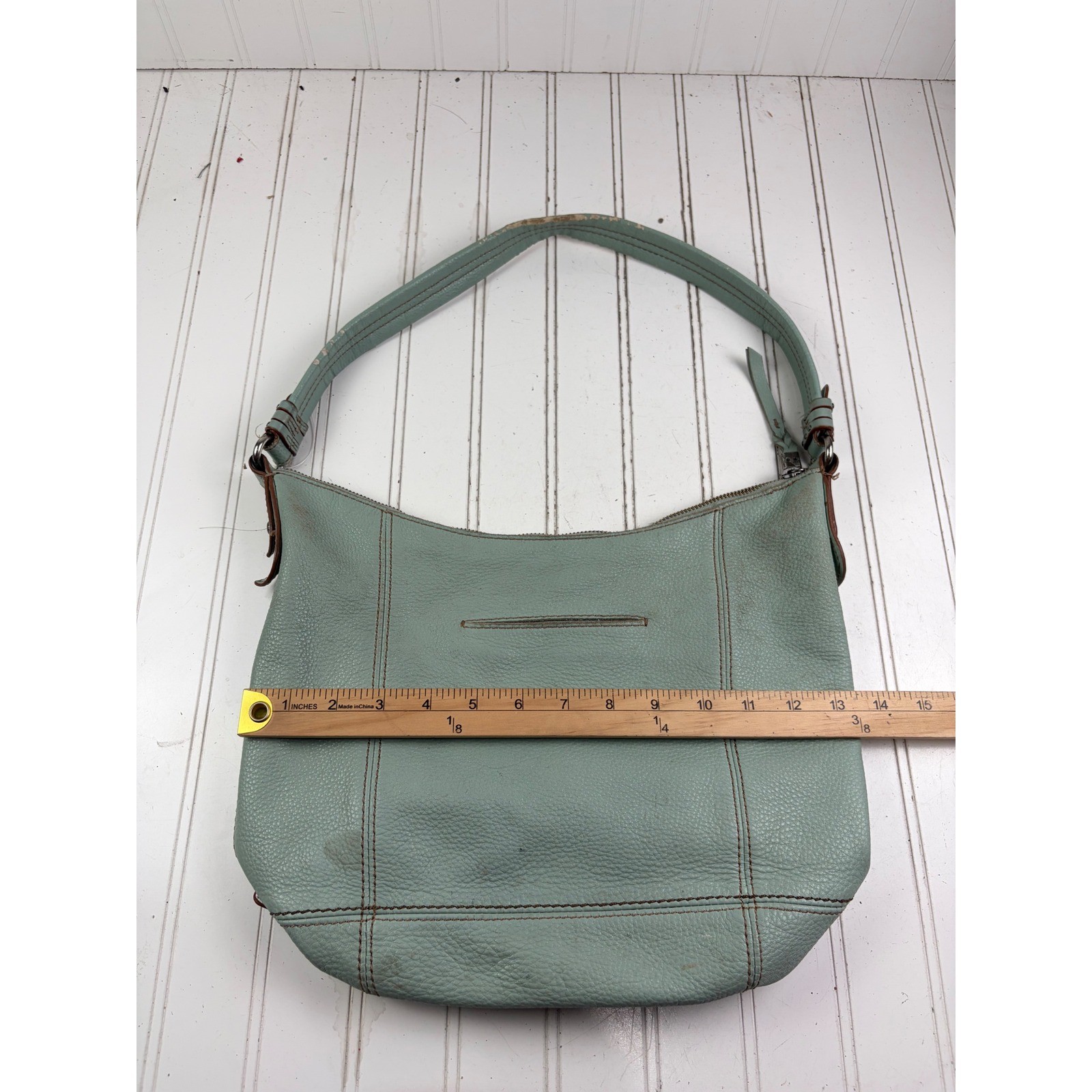 The Sak Vintage Y2K Sequoia Mint Pebbled Genuine Leather Hobo Bag
