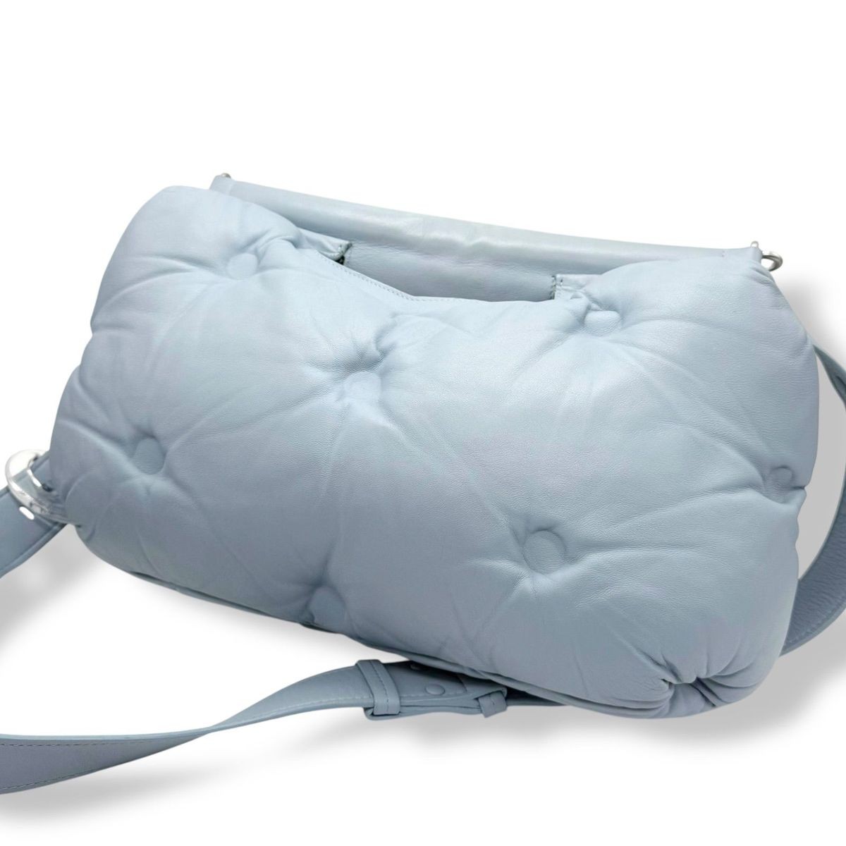 MAISON MARGIELA Bag: Glam Slam Medium Blue W40H28D13cm w/strap pouch;