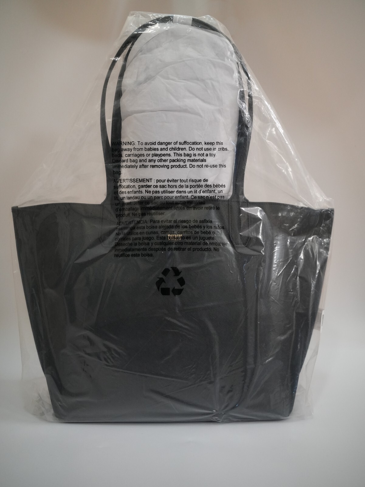 DKNY Tote Handbag Women’s Shoulder Bag Black Genuine Saffiano Leather RRP449