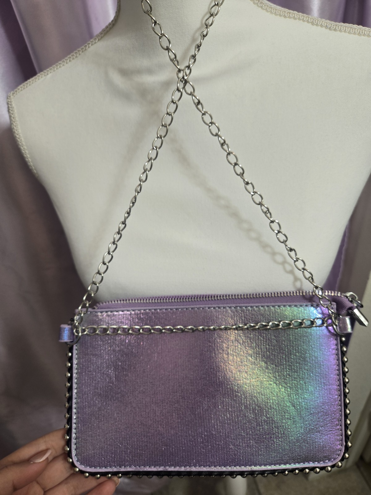 Purple Holographic Purse