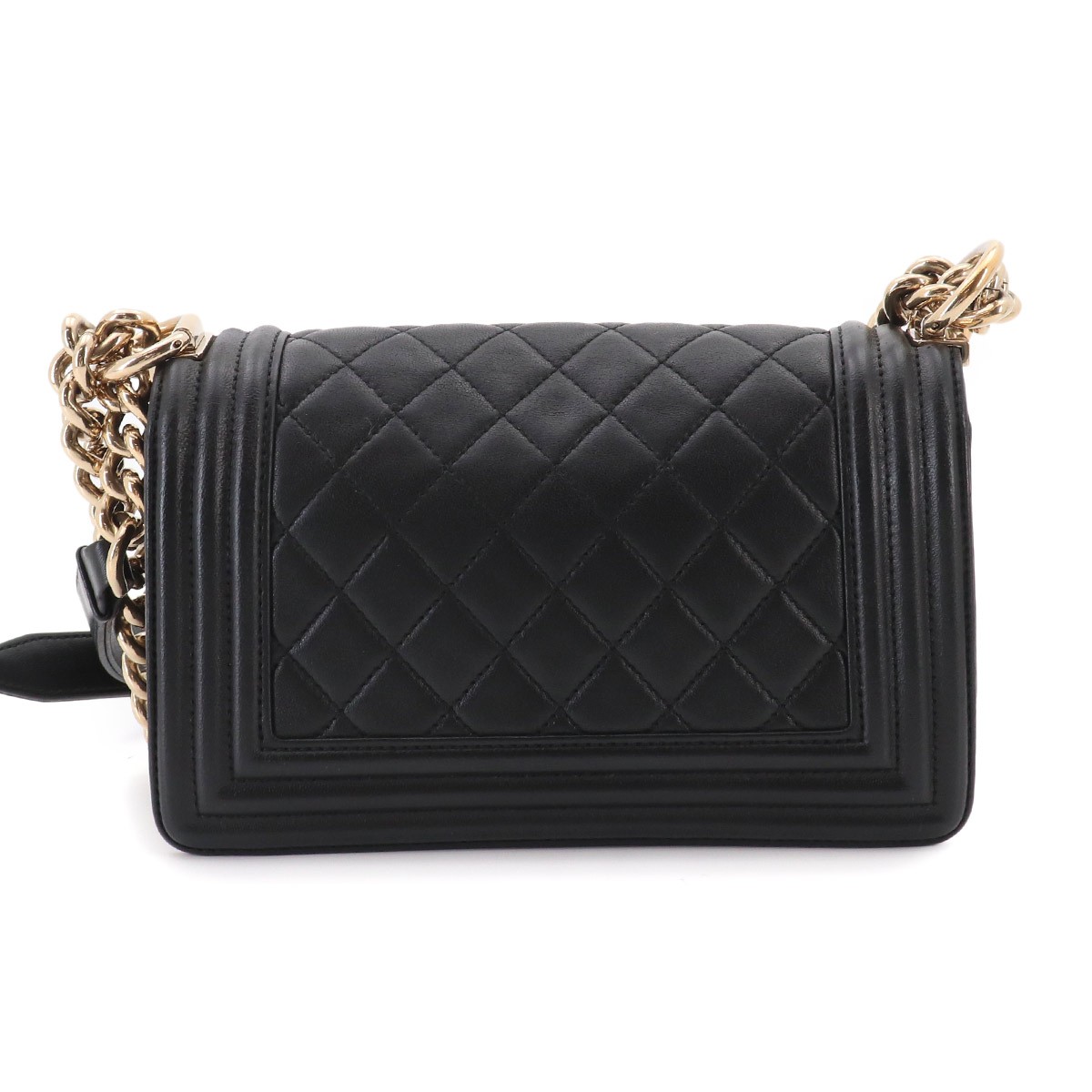 CHANEL BOY CHANEL Small Chain Shoulder Bag Leather Black A67085 90331035