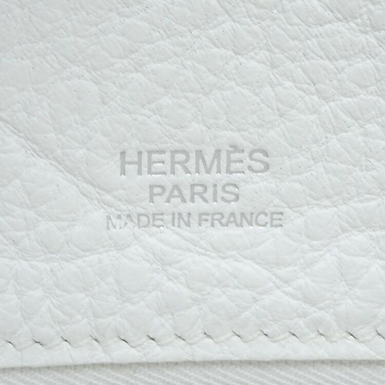 Hermes Victoria Cabas 32 Square Tote Bag White Taurillon Clemence Leather 99