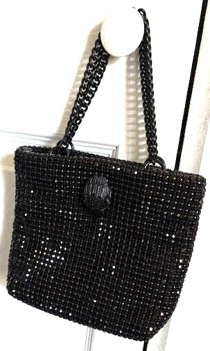 Kurt Geiger London CRYSTAL MINI TOTE BAG BLACK RHINESTONE DRENCH Handbag