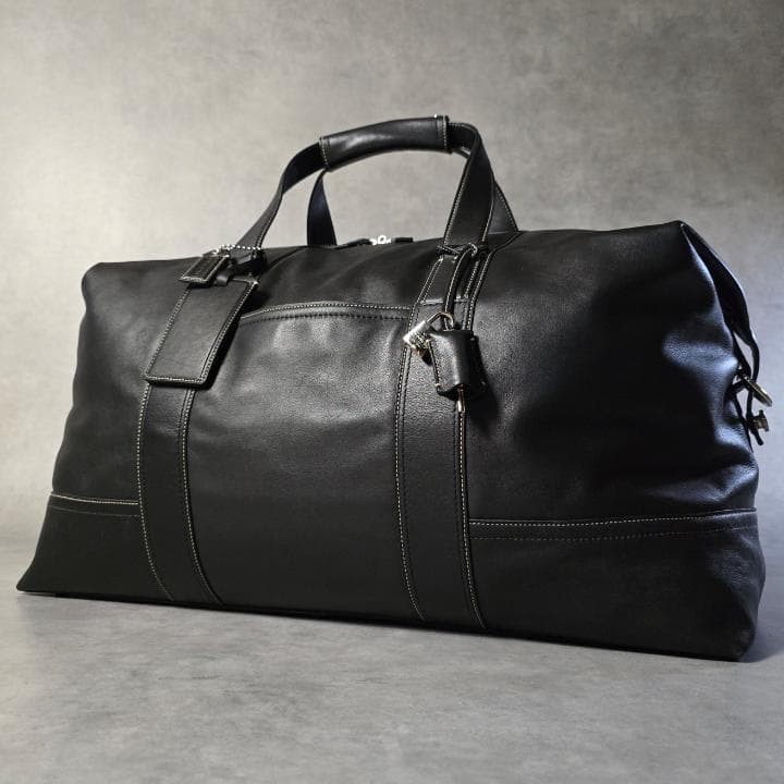 Excellent Condition COACH All Leather Boston Bag Black F05J03