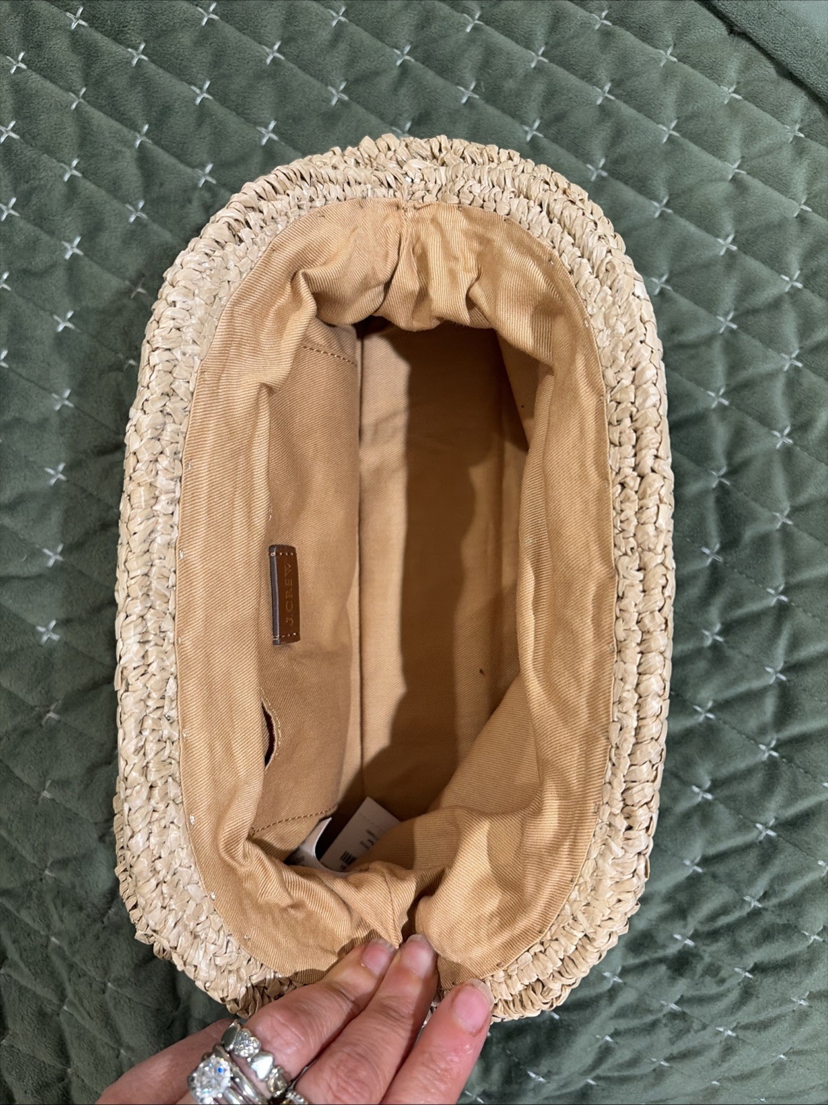J Crew Raffia Clutch Bag NWOT